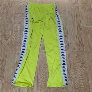 Bright yellow kappa track pants